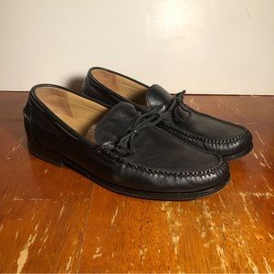 Cole Haan Black Leather Moc Loafers Slip On Formal Casual Shoes